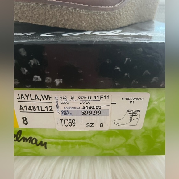 Sam Edelman Brown Whiskey Tumbled Leather Jayla Sherpa Wedge Size 8 - Picture 2 of 5